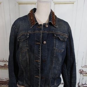 EUC PLUS SZ HAROLD'S Fancy Jean Jacket Size XL